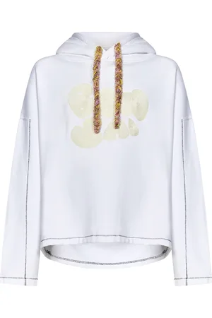BONSAI Sweatshirts & Hoodies, Herr, S, Bomull, Vit Bomullshoodie med Broderad Logotyp