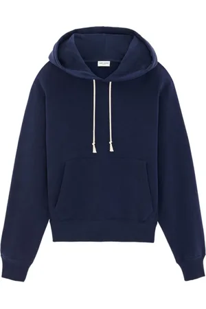 Saint Laurent Sweatshirts & Hoodies, Herr, S, Bomull, Blå Cassandre Hoodie