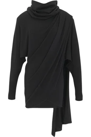Saint Laurent Klänning, Dam, M, Svart Ullklänning med Huva
