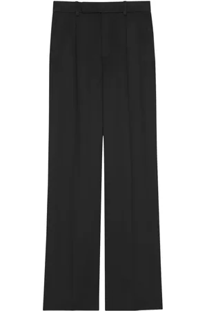 Saint Laurent Byxor, Dam, S, Pleat-Detailing Silk Byxor