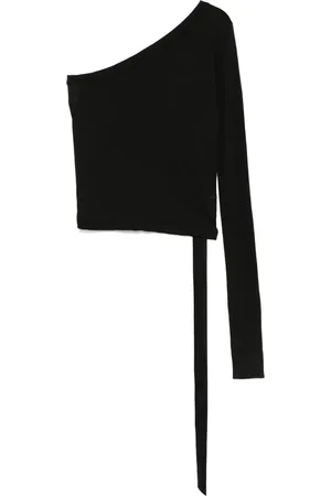 Rick Owens Topp, Dam, XS, Bomull, Långärmad topp med banddetaljer