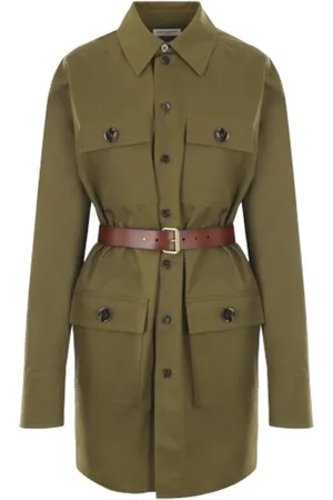 Saint Laurent Kappa, Dam, M, Bomull, Oversized Twill Cotton Brun Kappa