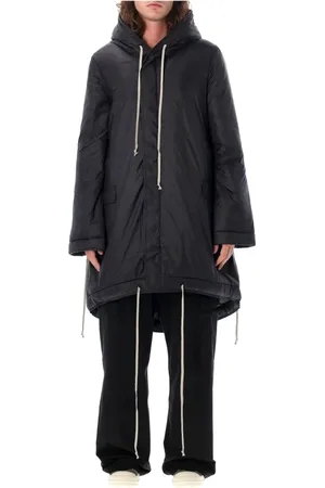 Rick Owens Jacka, Herr, M, Läder, Svart Fishtail Parka Ytterkläder