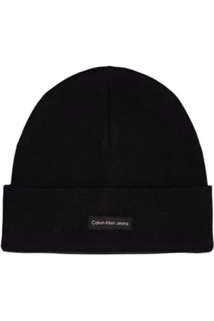 Calvin Klein Accessoarer, Dam, ONE Size, Polyester, Logo Beanie för kvinnor