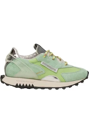 RUN OF Skor, Dam, 38 EU, Läder, Mintgröna Sneakers - Stilfull Komfort