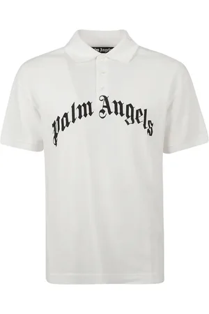 Palm Angels Topp, Herr, S, Curved Logo Polo T-shirts och Polos