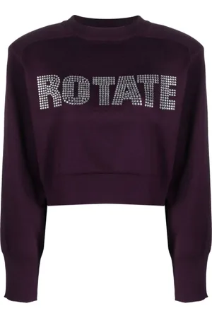ROTATE Sweatshirts & Hoodies, Dam, M, Cropped stickad tröja