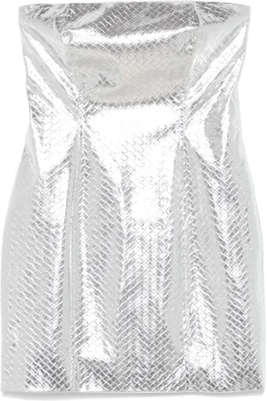 ROTATE Klänning, Dam, S, Polyester, Metallic Braided Strapless Mini Dress