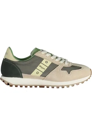 Blauer Skor, Herr, 41 EU, Läder, Beige Snörskor med Logotyp-Accent