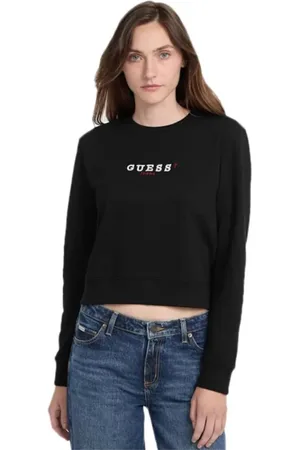 Guess Sweatshirts & Hoodies, Dam, L, Bomull, 3D Broderad Hoodie Sweater