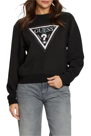 Guess Stickade tröjor & koftor, Dam, XS, Bomull, Python Triangle Logo Fleece Sweater