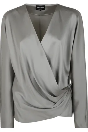 Giorgio Armani Blusar & Skjortor , Dam, M, Silke Dubbel Satin Skjorta