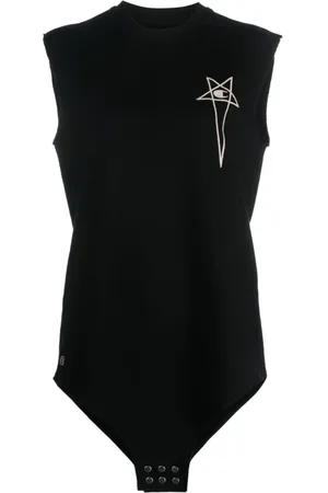 Rick Owens Topp, Dam, M, Bomull, Svart Logotyp Tank Top