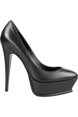 Saint Laurent Skor, Dam, 37 EU, Läder, Svarta Läderpumps med Normal Passform