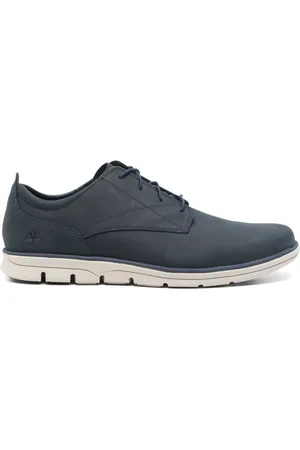 Timberland Skor, Herr, 45 EU, Blå Sneakers med Platt Gummisula