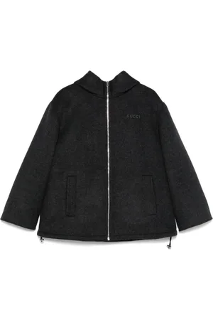 Gucci Jacka, Dam, S, Klassisk Grå Dragkedja Huva Jacka