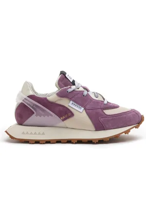 RUN OF Skor, Dam, 40 EU, Läder, Rosa lädersneakers med vita sulor