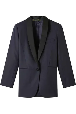 A.P.C. Jacka, Dam, S, Polyester, Marinblå Ullblandad Smokingjacka