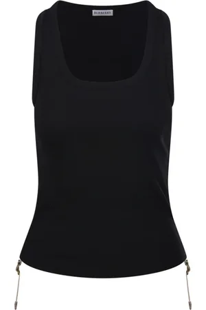 Burberry Topp, Dam, S, Bomull, Svart Tank Top med stil Su25-Ww-For-2.6.051