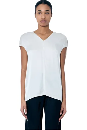 Rick Owens Blusar & Skjortor , Dam, S, Satin V-Neck Panel Top