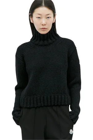Moncler Stickade tröjor & koftor, Dam, L, Ullblandad T-Neck Tröja