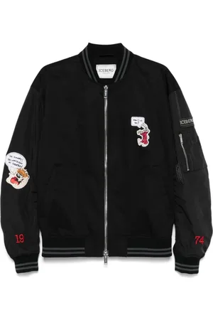 Iceberg Jacka, Herr, M, Svart Dragkedja Fram Baseball Krage Kappa