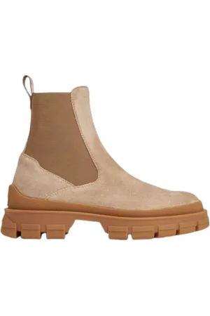 Moncler Skor, Dam, 39 1/2 EU, Mocka, Chelsea Boots i mocka med profilsula