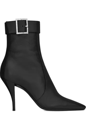 Saint Laurent Skor, Dam, 36 EU, Läder, Claude Rhinestone Ankelstövlar