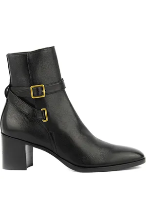 Saint Laurent Skor, Dam, 38 1/2 EU, Läder, Eleganta ankelstövlar