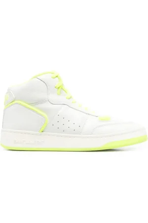 Saint Laurent Skor, Dam, 37 1/2 EU, Läder, Perforerade tvåfärgade high-top sneakers