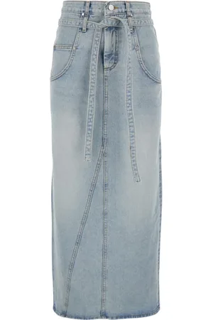 Low Classic Kjol, Dam, M, Denim, Hög Midja Denimkjol
