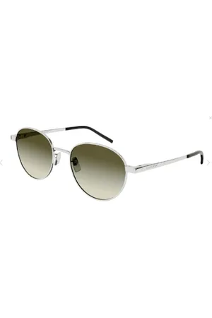 Saint Laurent Accessoarer, Dam, ONE Size, Metal Hörnvinkel Runda Solglasögon