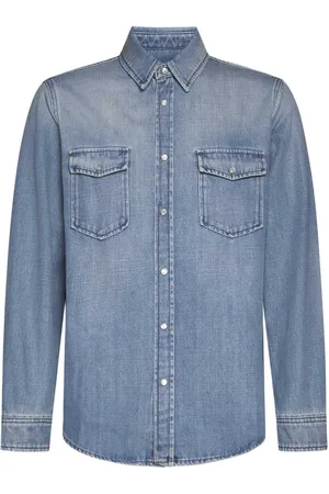 Saint Laurent Skjorta, Herr, M, Denim, Denim Classic Collar Shirt