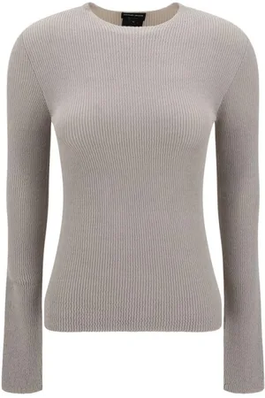 Giorgio Armani Stickade tröjor & koftor, Dam, S, Elegant Ribbed Sweater