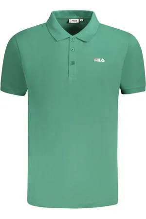 Fila Topp, Herr, M, Bomull, Grön Polo Skjorta med Brodyr