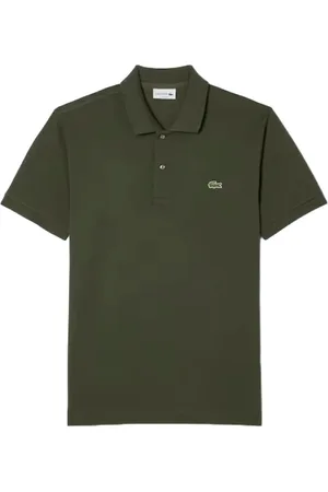 Lacoste Topp, Herr, S, Bomull, Grön Pikétröja Ribbad Krage