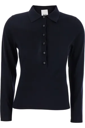 Allude Stickade tröjor & koftor, Dam, S, Svart Polo Stil Ulltröja Kvinna