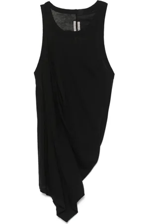 Rick Owens Topp, Herr, M, Bomull, Draperad topp med rund hals