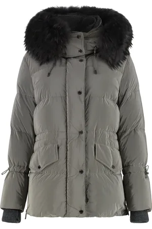 MOORER Jacka, Dam, M, Polyester, Kort dunjacka med avtagbar huva