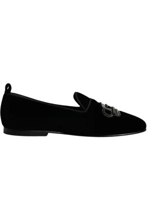 Dolce & Gabbana Skor, Herr, 41 EU, Skull Detalj Velvet Loafers Kristallutsmyckningar