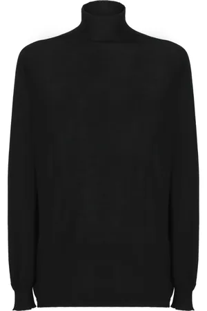 Rick Owens Stickade tröjor & koftor, Herr, L, Svart Ullpolotröja