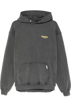 Represent Sweatshirts & Hoodies, Herr, L, Bomull, Kolgrå Huvtröja