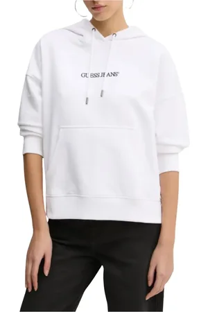 Guess Sweatshirts & Hoodies, Dam, L, Bomull, Huvtröja med brodyr