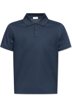 Saint Laurent Topp, Herr, S, Bomull, Pikétröja i bomull med logotyp