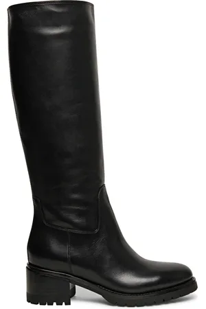 santoni Skor, Dam, 37 1/2 EU, Läder, Eleganta läderstövlar