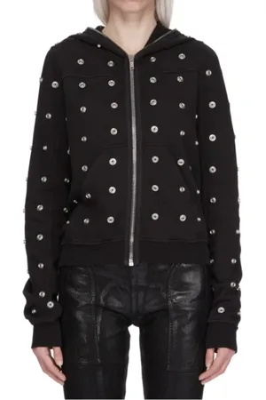 Rick Owens Sweatshirts & Hoodies, Dam, S, Bomull, Studded Cotton Jersey Cardigan