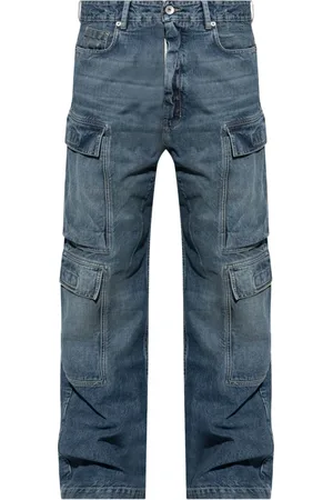 Rick Owens Jeans, Herr, W31, Bomull, Blå Dubbla Cargo Jeans
