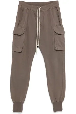 Rick Owens Byxor, Herr, S, Bomull, Cargo Byxor med Elastisk Dragsko i Midjan