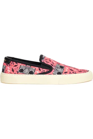 Saint Laurent Skor, Dam, 39 EU, Bomull, Canvas Slip-On med radiotryck