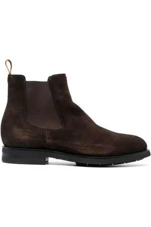 santoni Skor, Herr, 43 1/2 EU, Mocka, Chelsea Boots i mocka